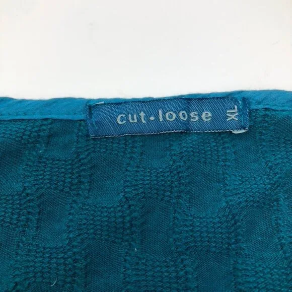 Cut Loose Teal Textured Top Size XL - Picture 4 of 4